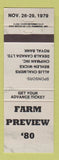 Matchbook Cover - Farm Preview 1979 Allis Chalmers Tractors grey