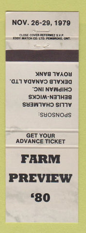 Matchbook Cover - Farm Preview 1979 Allis Chalmers Tractors grey