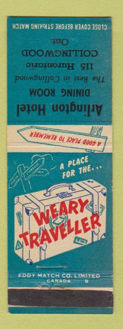 Matchbook Cover - Arlington Hotel Collingwood ON