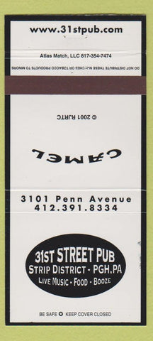 Matchbook Cover - 31st Street Pub Pittsburgh PA Camel Cigarettes 30 Strike