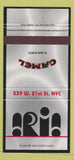Matchbook Cover - Aria New York City Camel Cigarettes 30 Strike
