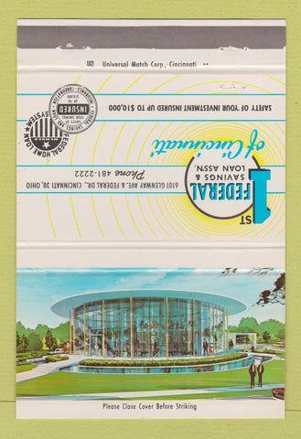 Matchbook Cover - 1st Federal Savings Loan Cincinnati OH 40 Strike