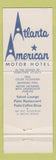 Matchbook Cover - Atlanta American Atlanta GA hotel
