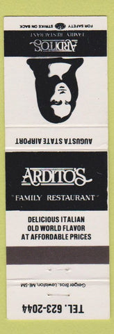 Matchbook Cover - Ardito's Restaurant Augusta State Airport ME