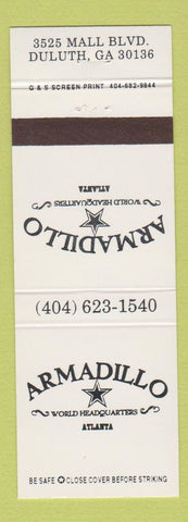 Matchbook Cover - Armadillo Restaurant Duluth GA