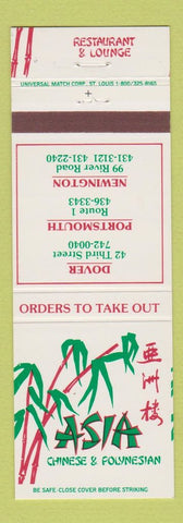 Matchbook Cover - Asia Chinese Polynesian Dover Portsmouth Newington