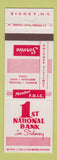 Matchbook Cover - 1st National Bank Sidney NY