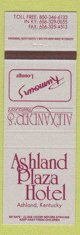 Matchbook Cover - Ashland Plaza Hotel Ashland KY