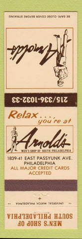 Matchbook Cover - Arnold's Men's Clothes Philadelphia PA