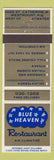 Matchbook Cover - Blue Heaven Restaurant Westmount QC