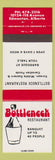 Matchbook Cover - Bottleneck Restaurant Edmonton AB