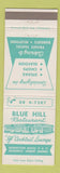 Matchbook Cover - Blue Hill Restaurant Camp Hill PA