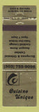 Matchbook Cover - Cuisine Unique Aurora Colorado