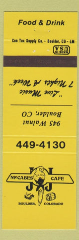 Matchbook Cover - McCables Cafe Boulder Colorado