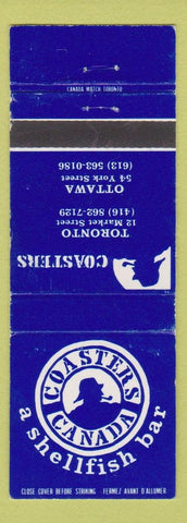 Matchbook Cover - Coasters Canada Shellfish Bar Toronto Ottawa ON