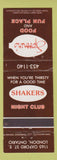 Matchbook Cover - Shakers Night Club London ON