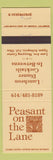 Matchbook Cover - Peasant on the Lane Restaurant Upper Arlington OH