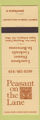 Matchbook Cover - Peasant on the Lane Restaurant Upper Arlington OH