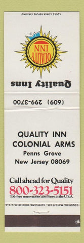 Matchbook Cover - Quality Inn Colonial Arms Penns Grove NJ