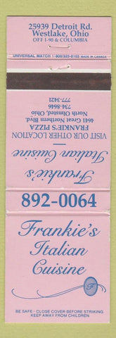 Matchbook Cover - Frankie's Italian Pizza Westlake OH