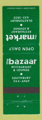 Matchbook Cover - The Bazaar Restaurant Glastonbury Southbury CT