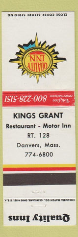 Matchbook Cover - Quality Inn Kings Grant Danvers MA