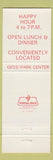 Matchbook Cover - Verona Italian Restaurant Pizza Houston TX