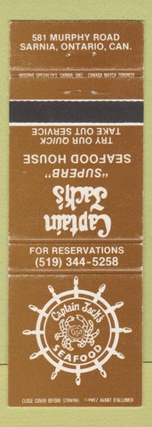 Matchbook Cover - Captain Jack's Seafood Sarnia ON