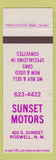 Matchbook Cover - Sunset Motors Roswell NM