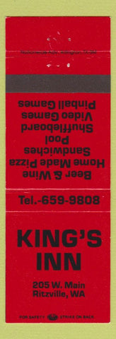 Matchbook Cover - King's Inn Ritzville WA billiards pizza shuffleboard