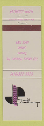 Matchbook Cover - Anthony's Toronto ON