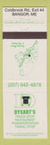Matchbook Cover - Dysart's Truck Stop oil gas Bangor ME
