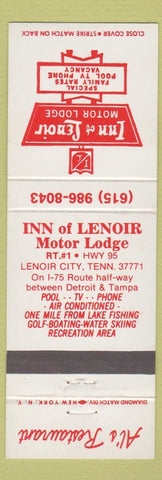 Matchbook Cover - Inn of Lenoir Motor Lodge Al's Restaurant Lenoir City TN