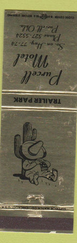 Matchbook Cover - Purcell Motel Purcell OK cactus
