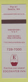 Matchbook Cover - Edgewater Inn Seattle WA