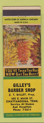 Matchbook Cover - Gilley's Barber Shop Chattanooga TN Indian Summer
