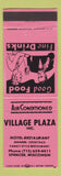 Matchbook Cover - Village Plaza Spencer WI Motel Restaurant