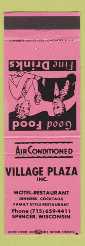 Matchbook Cover - Village Plaza Spencer WI Motel Restaurant