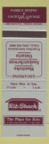 Matchbook Cover - Rib Shack BBQ MB SK ON Canada CHAIN