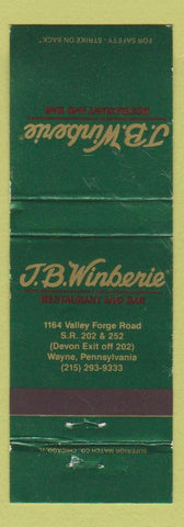Matchbook Cover - JB Winberie Wayne PA WEAR