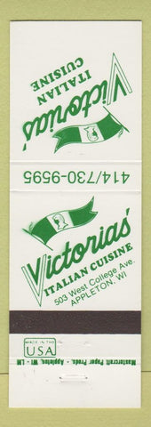 Matchbook Cover - Victoria's Italian Restaurant Appleton WI