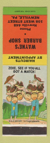 Matchbook Cover - Wayne's Barber Shop Newville PA hillbilly Got A Match?