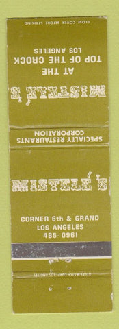 Matchbook Cover - Mistele's Los Angeles CA WEAR