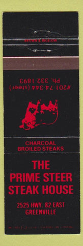 Matchbook Cover - Prime Steer Steak House Greenville MS