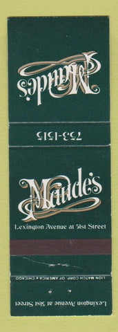 Matchbook Cover - Maude's New York City WEAR