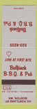 Matchbook Cover - Bulfinch BBQ Pub Boston MA