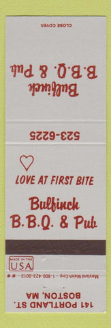 Matchbook Cover - Bulfinch BBQ Pub Boston MA