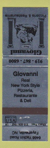 Matchbook Cover - Giovanni Restaurant Pizza Fayetteville NC