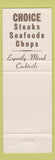 Matchbook Cover - Stew Harrison's Restaurant Columbus OH