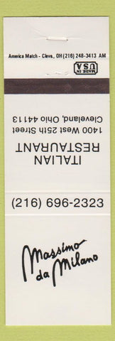 Matchbook Cover - Massimo Da Milano Cleveland OH Italian Restaurant